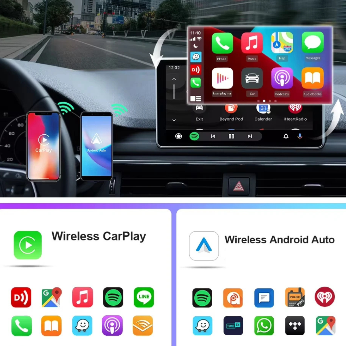 Car play & android auto inalámbrico